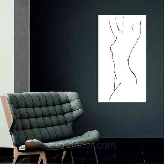 Декоративное настенное Панно «Силуэт женщины», Декор на стену 110*60 см, Белый Киев
