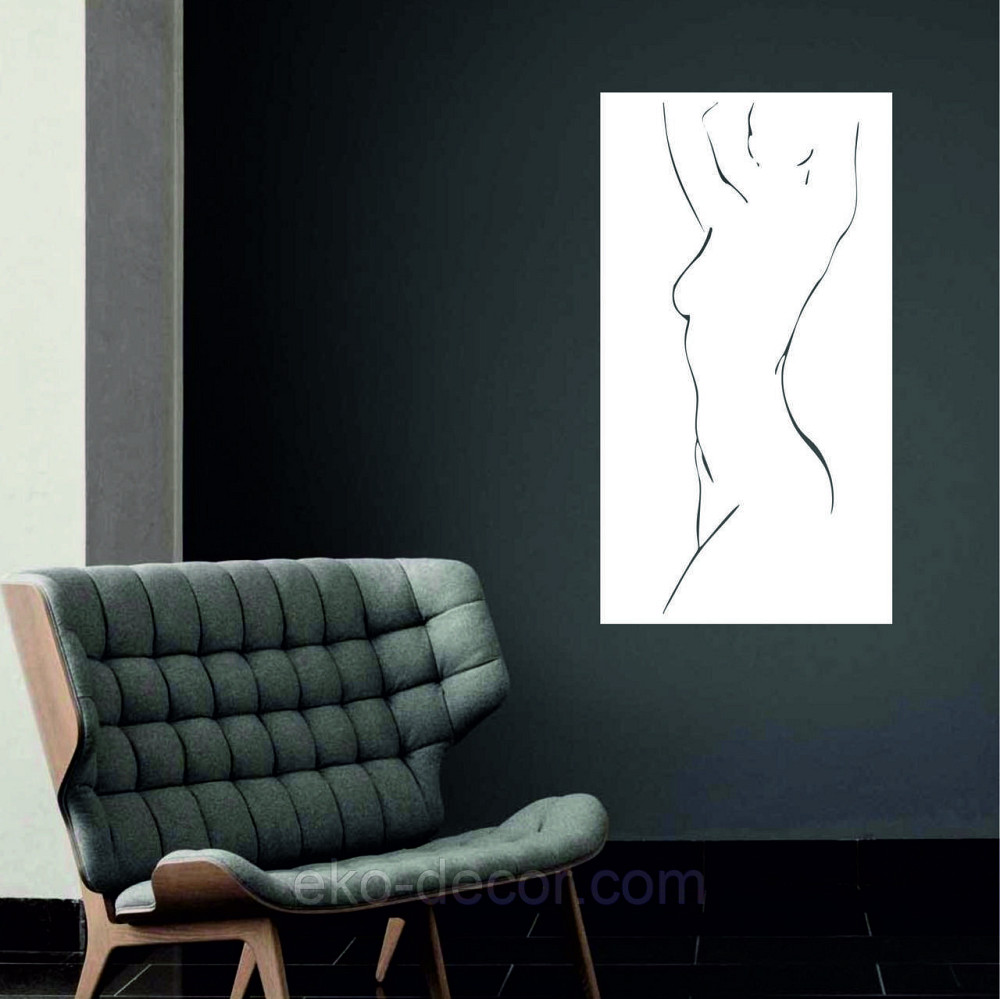 Декоративное настенное Панно «Силуэт женщины», Декор на стену 110*60 см, Белый Киев - изображение 4