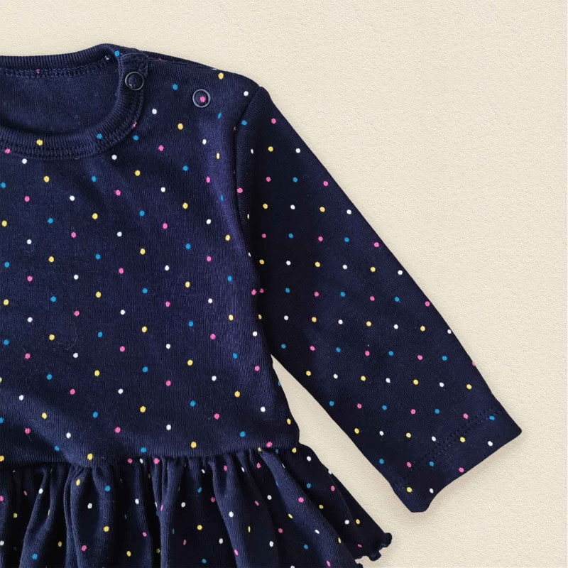 Чоловічок з тканини рибани для дівчинки Dots зріст 68 см (3 - 6 місяців) Malena Синій Кривий Ріг - фото 3