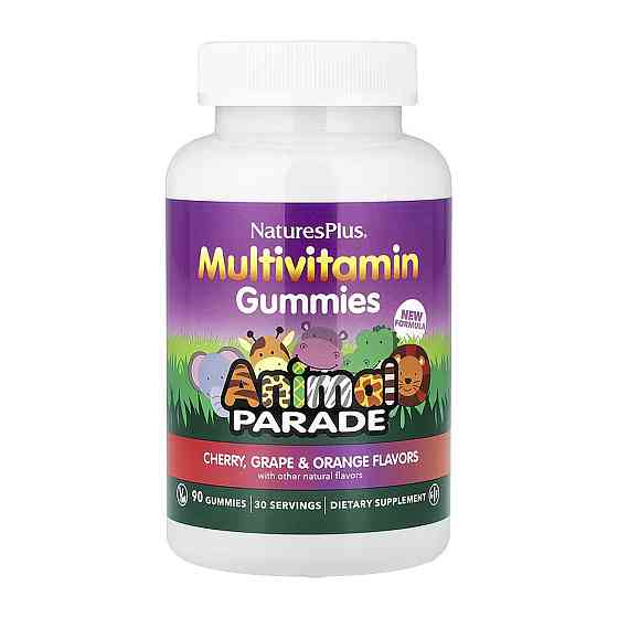 Вітаміни для дітей Nature's Plus Children's Multivitamin 90 жувальних цукерок зі смаком вишні, винограду й апельсина. Київ