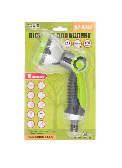 MASTERTOOL Пістолет для поливу MASTERTOOL JET LINE ½" 10 режимів металеве сопло TPR покриття 92 Киев - изображение 5