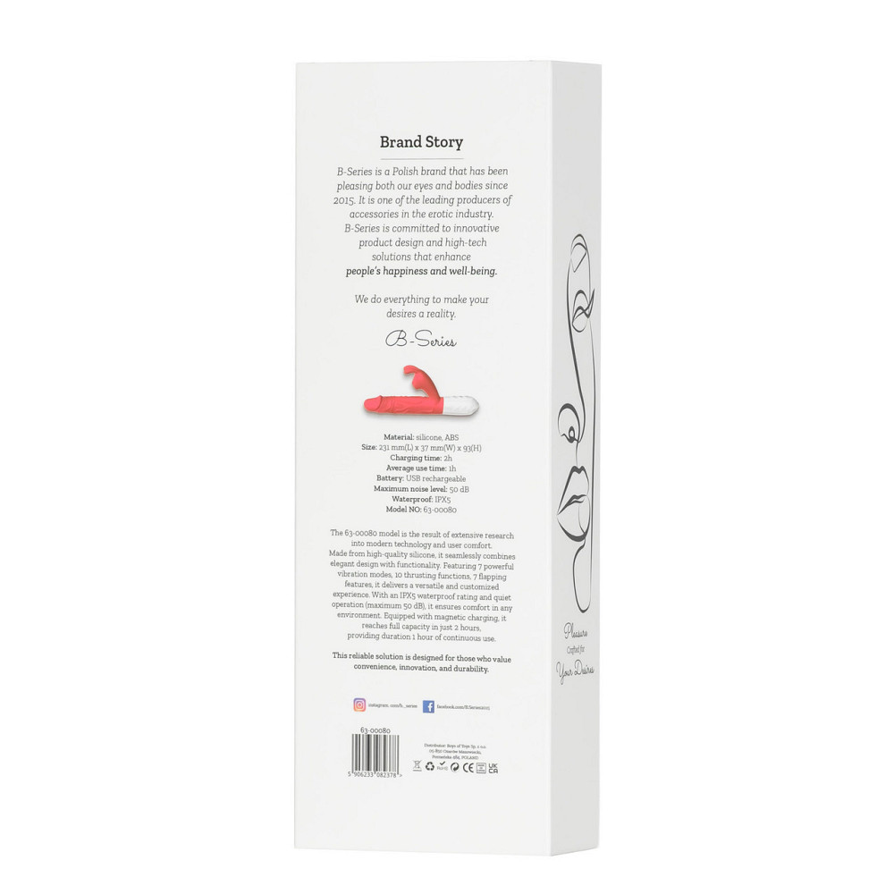 Вібратор B-Series Silicone Vibrator, силіконовий, 10 thrusting and7 Flapping Sex Aura Київ - фото 5