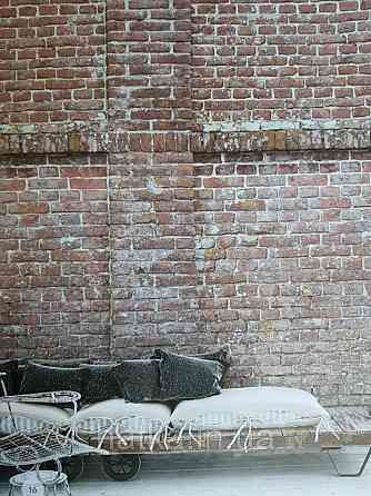 Шпалери вінілові Grandeco One roll one motif 2 A42901 панно 3д лофт стіна під цеглу коричневий сірий Київ