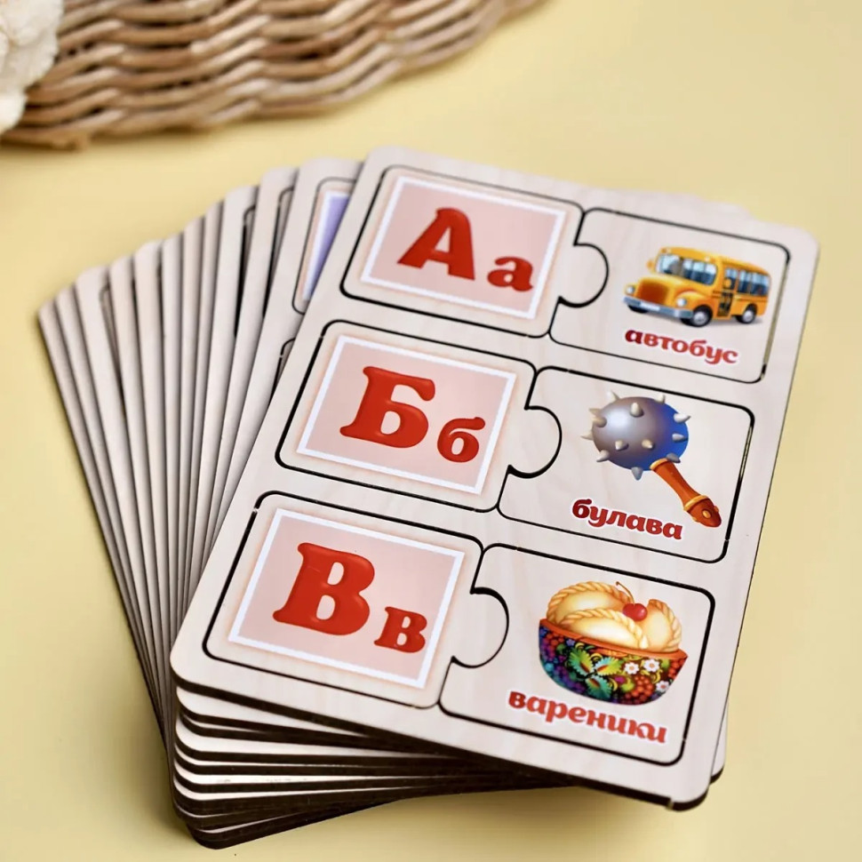 Розвиваючий пазл-половинки "Українська абетка" (ПСД252) PSD252 дерев'яний Вінниця - фото 3