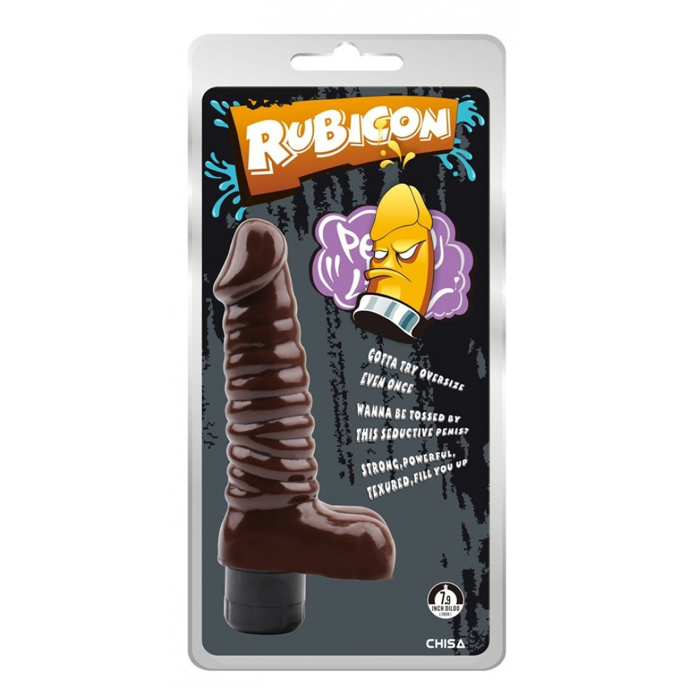 Вибратор рельефный с яичками Chisa RUBICON, коричневый Sex Aura Киев - изображение 7