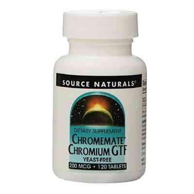 Мінерали Source Naturals Хром GTF 200 мкг, ChromeMate, 120 таблеток (SN0340) Вінниця
