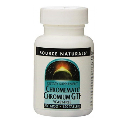 Мінерали Source Naturals Хром GTF 200 мкг, ChromeMate, 120 таблеток (SN0340) Вінниця - фото 1