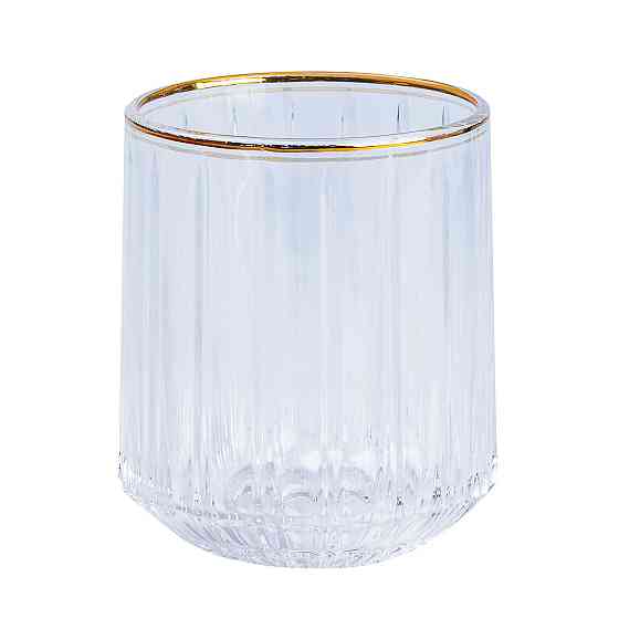 Набір прозорих склянок з золотим обідком, 6 шт. Київ