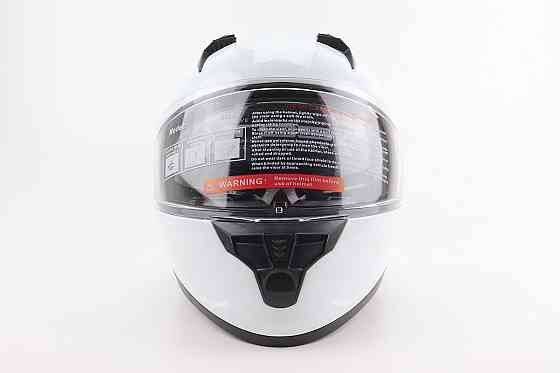 Шолом інтеграл, закритий (сертифікація DOT)+відкидні окуляри BLD-M67 L (59-60см), БІЛИЙ глянець Киев