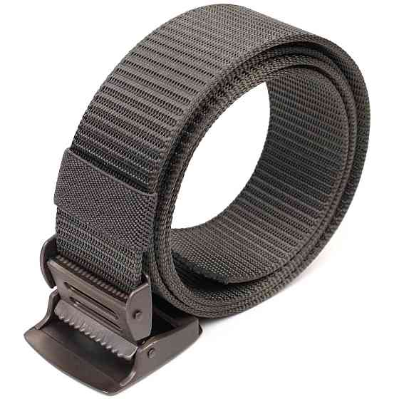 Практичный мужской ремень с металлической пряжкой из текстиля 20597 Vintage Серый Киев