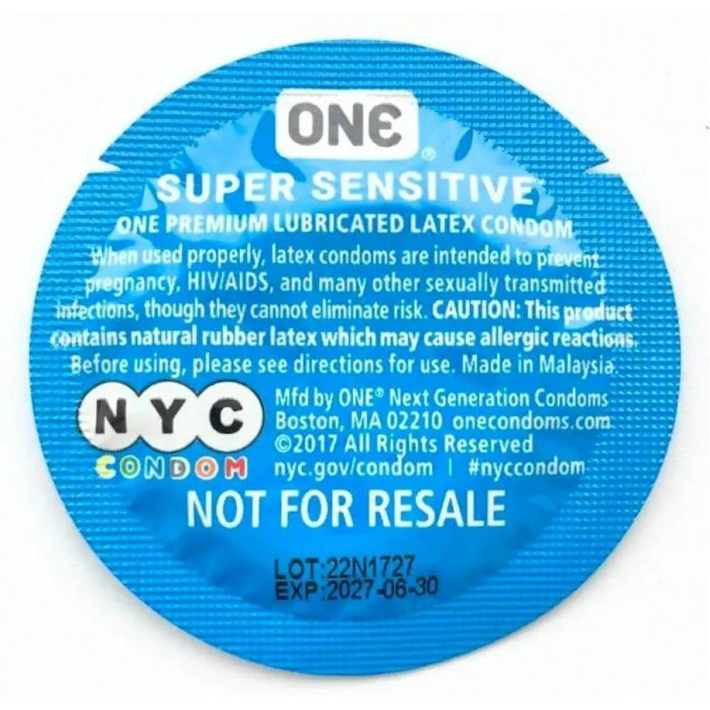 Набір презервативів латексних One NYC Super Sensitive ультратонких (ціна за 5 шт.) Sex Aura Київ - фото 2
