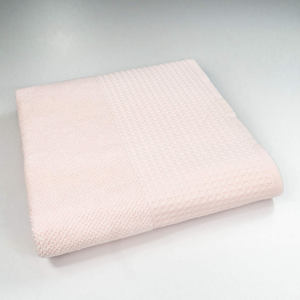 Комплект махровых полотенец Вафельный Бордюр 3шт GM Textile 50х90см, 50х90см, 70х140см 500г/м2 (Светло-Розовый) Сумы - изображение 5