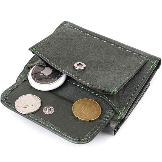 Жіночий мініатюрний гаманець із натуральної шкіри Зелений (ST Leather) Київ