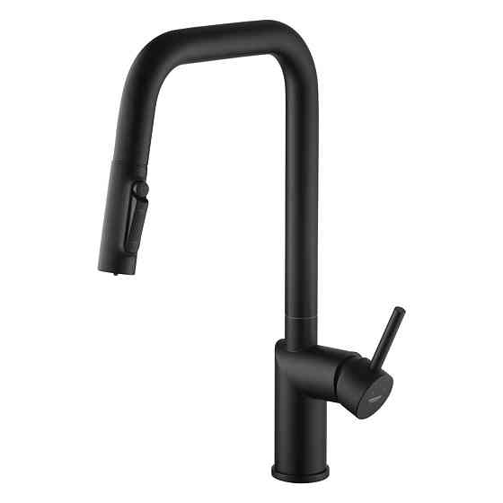 Смеситель для кухни с выдвижным изливом Kroner Element 296569B-3801 под фильтр, черный Киев