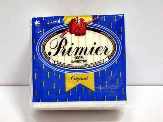 Cалфетки белые 55лист Премьер  однотонная (10 пачка) Харьков - изображение 1