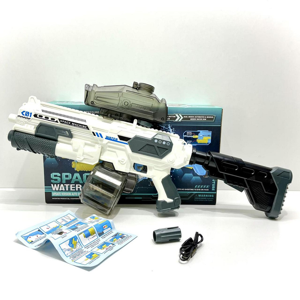 Автомат водний автоматичний та механічний принципи роботи 2 магазини акумулятор 7.4 Біло-сірий (KB 1291) Чернігів - фото 5