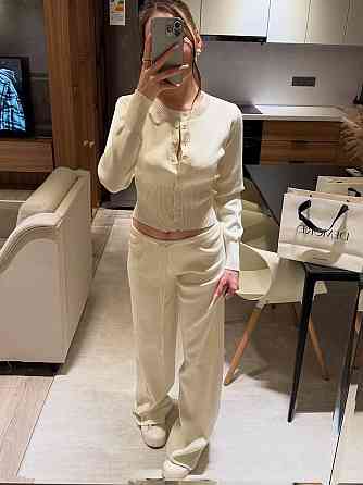 Женский базовый повседневный костюм, двойка, турецкая ангора. Молочный, 46/48 Одесса