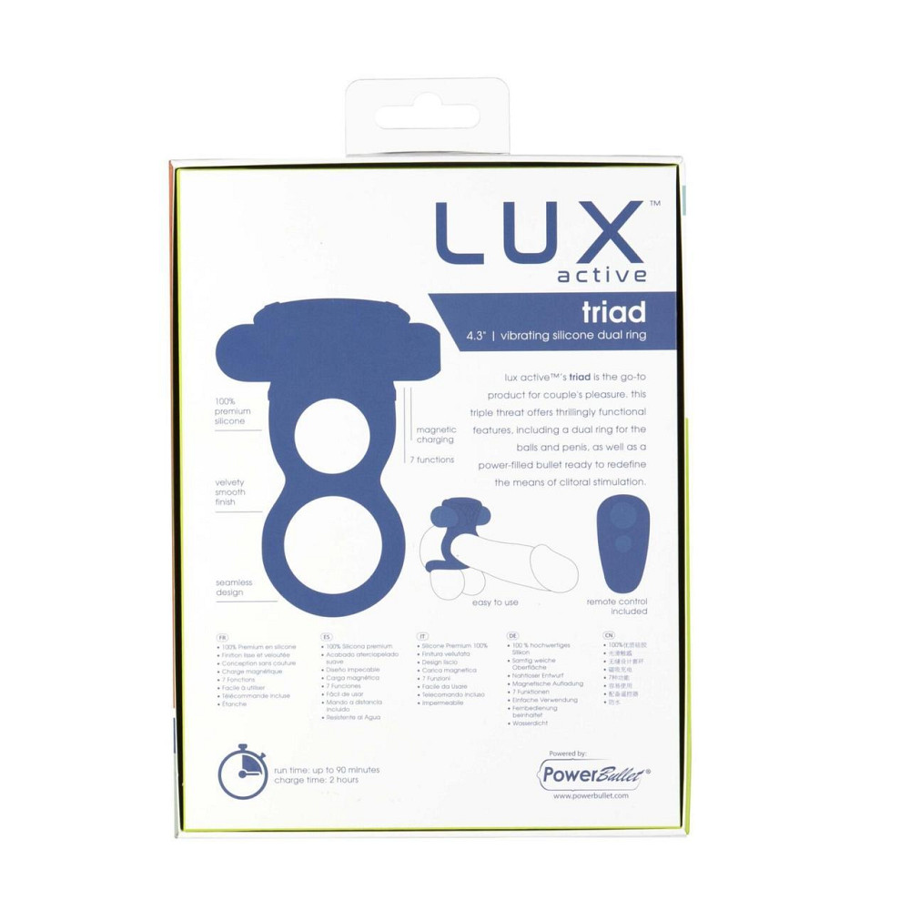 Подвійне ерекційне кільце з вібрацією Lux Active-Triad - Vibrating Dual Cock Ring, пульт ДК Sex Aura Київ - фото 8