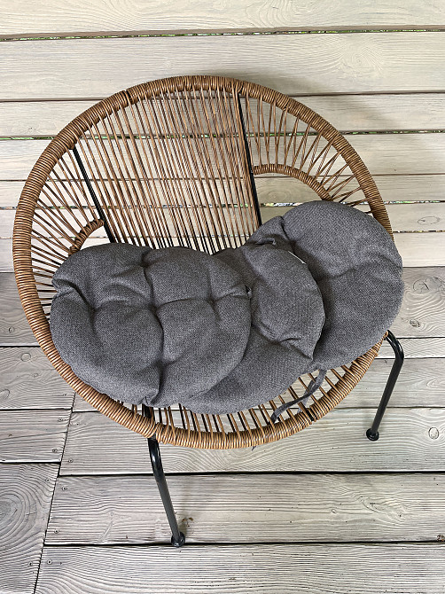 Подушка для стільців (38x38х5 см) кругла Decorator Мальмо колір сірий 84-046 Київ - фото 5