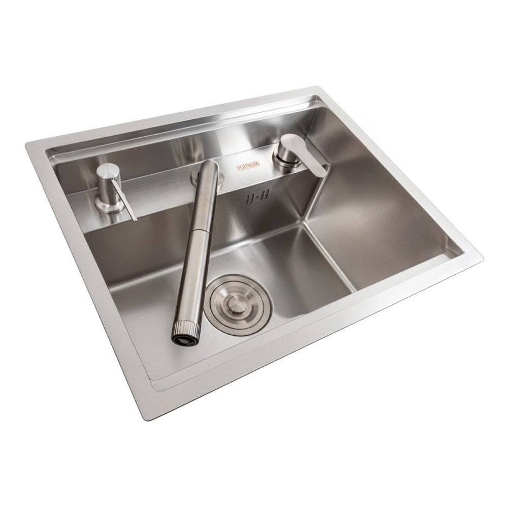 PLATINUM Кухонна мийка CM 47*38 прихована нержавійка Platinum Handmade + змішувач Киев - изображение 8