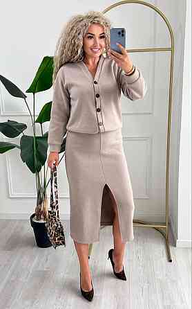 Женский невероятный костюм кардиган+юбка ангора вязка на трикотаже Моко, 50/52 Одесса