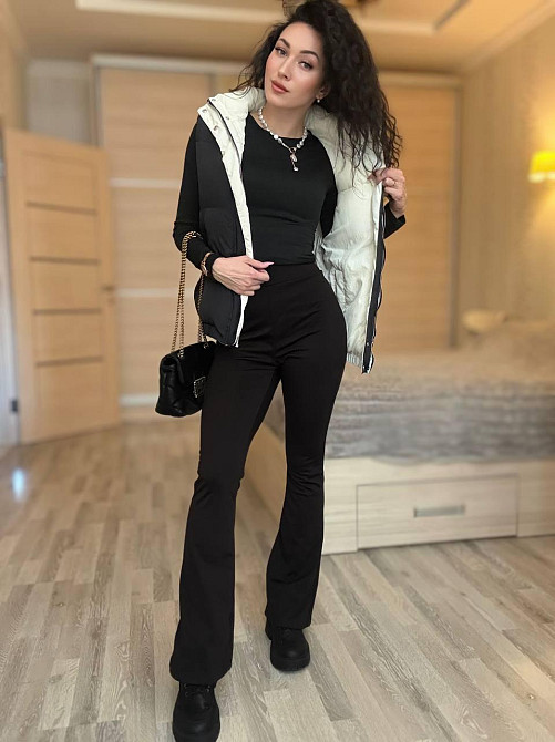 Жіночі стильні лосини дайвінг на флісі Чорний, 50/52 Одеса - фото 1