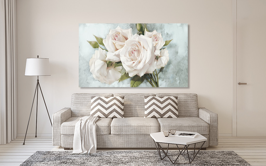 Картина холст в гостиную / спальню   Ніжні Троянди    MLP_134 60x100 см Киев - изображение 2