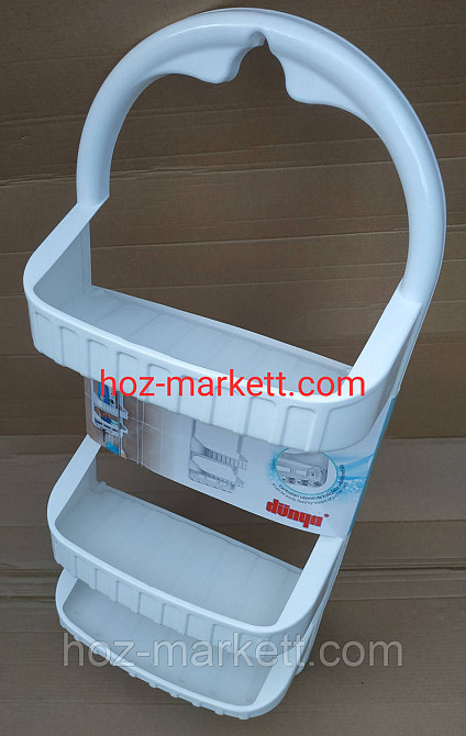 Полиця у ванну навісна настінна біла пластикова пряма 62 см Харків - фото 3