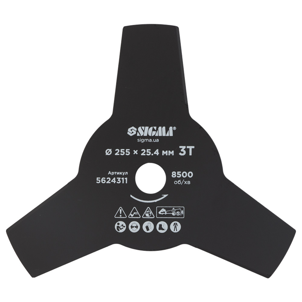 Sigma Нож для триммера Ø255×25.4мм 3Т SIGMA (5624311) Киев - изображение 1