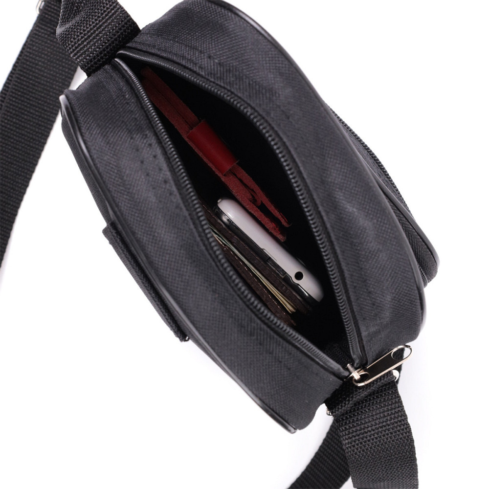 Чоловіча компактна сумка з якісного поліестеру FABRA 22578 Чорний Київ - фото 9