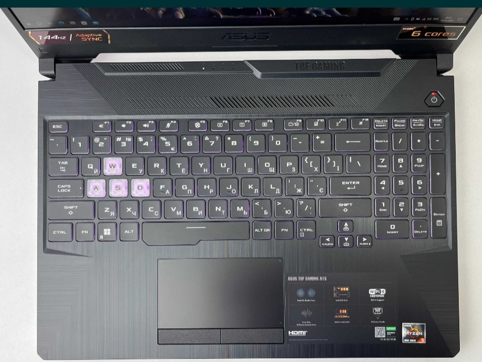 Ноутбук: ASUS TUF 144Hz Ryzen 5 4600H GTX 1650 4 Gb 16Gb SSD 512 Gb Київ - фото 2