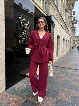 Женский теплый базовый костюм двойка из турецкой ангоры вязки Бордо, 42/44 Одесса