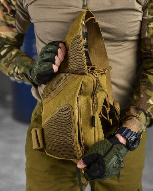 Сумка-слинг тактическая с одной лямкой SILVER KNIGHT coyot ВТ6749 Одесса - изображение 10
