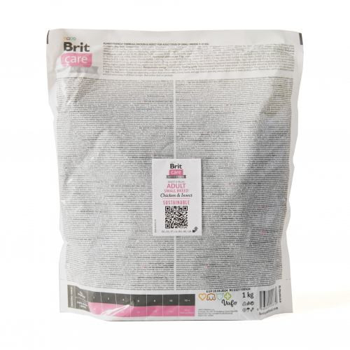 Корм сухий Brit Care Dog Sustainable Adult Small Breed для собак малих порід з куркою та комахами 1 кг Київ - фото 3