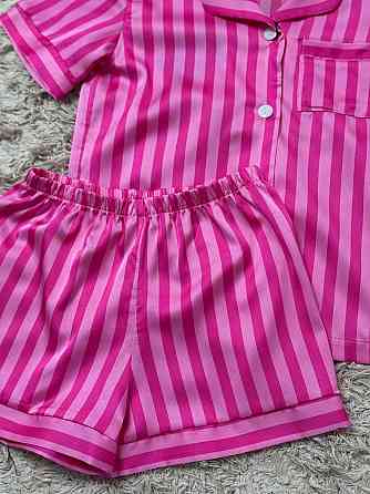 Дитяча піжамка із сатину шорти з сорочкою Малиновий р.122-128 Харків