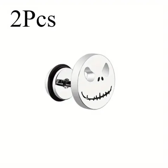 Серьги-пусеты Джек Скеллингтон «Кошмар перед Рождеством» – титановая сталь, готические унисекс серьги, украшен Киев