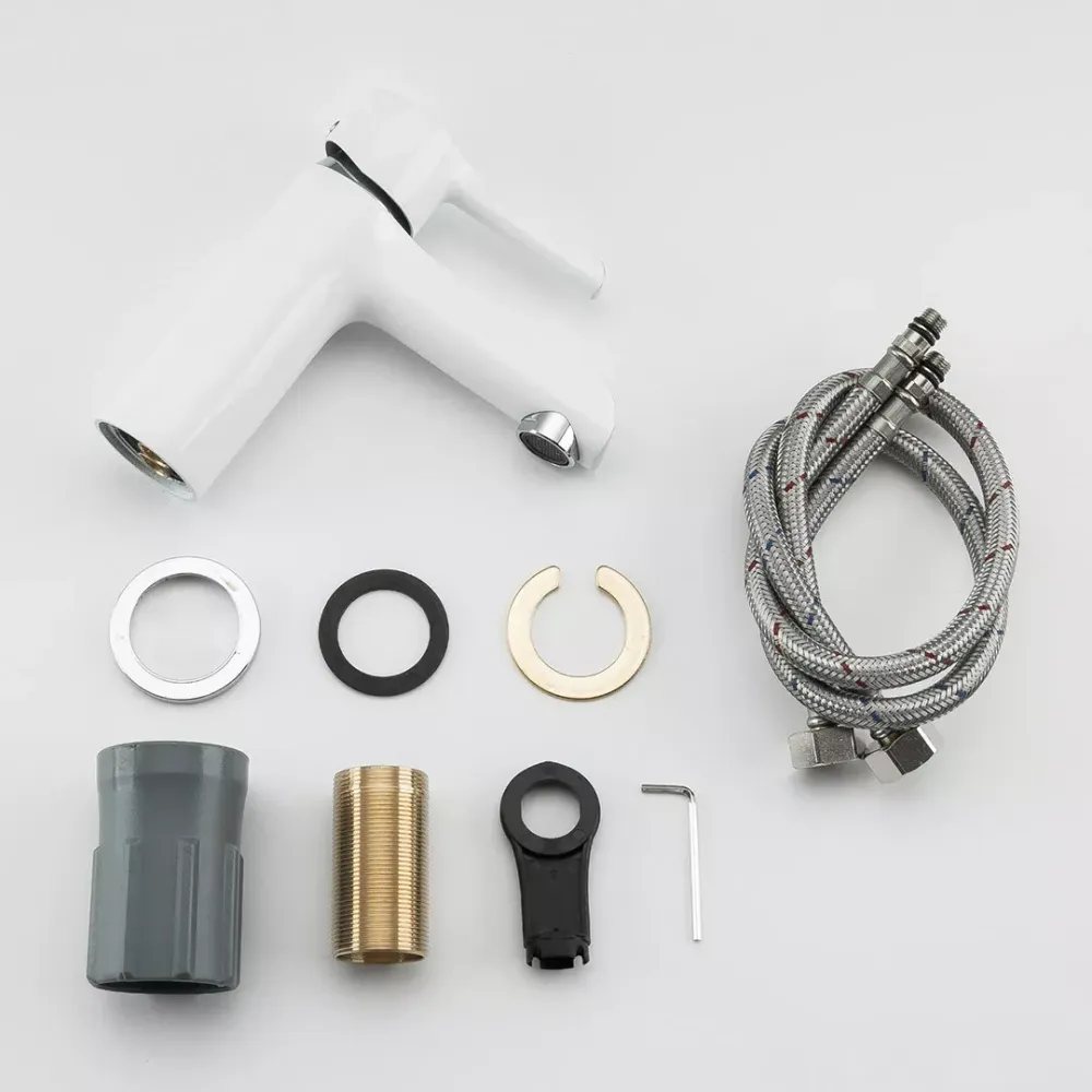 Змішувач для умивальника GAPPO G1003-8 білий/хром Київ - фото 7