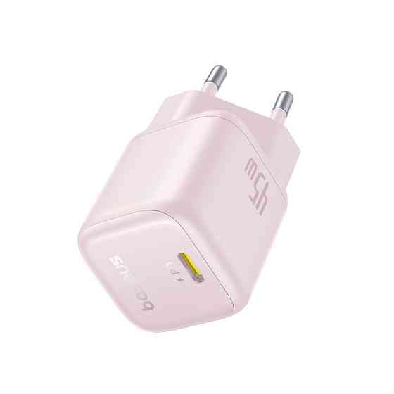 Мережевий зарядний пристрій Baseus PicoGo GaN Fast Charger 1C 45W EU Baby Pink Київ