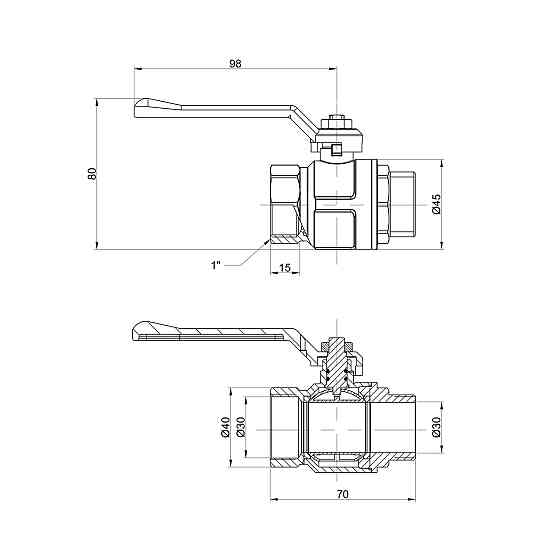 Кран кульовий Icma 1" прямий No350 Київ
