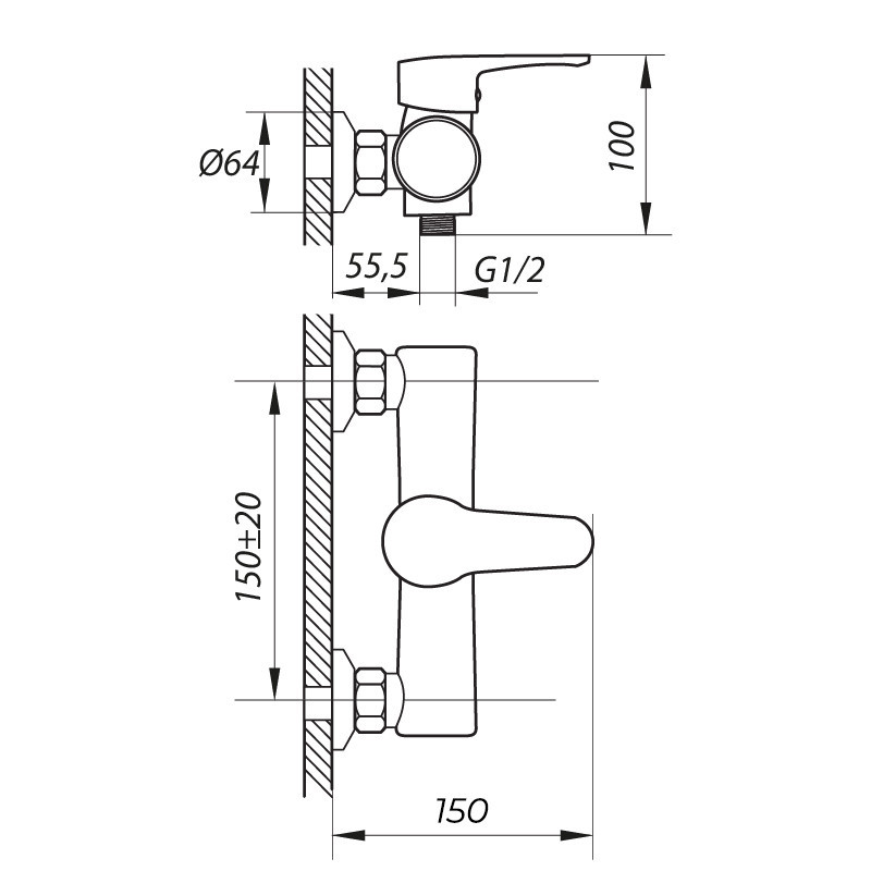 Душевой смеситель Zerix PUD5 146 (ZX2919) Харьков - изображение 2