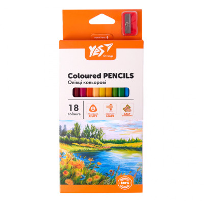 Карандаши цветные Yes Orange Line 18 кольорів з точилкою (290739) Винница - изображение 3
