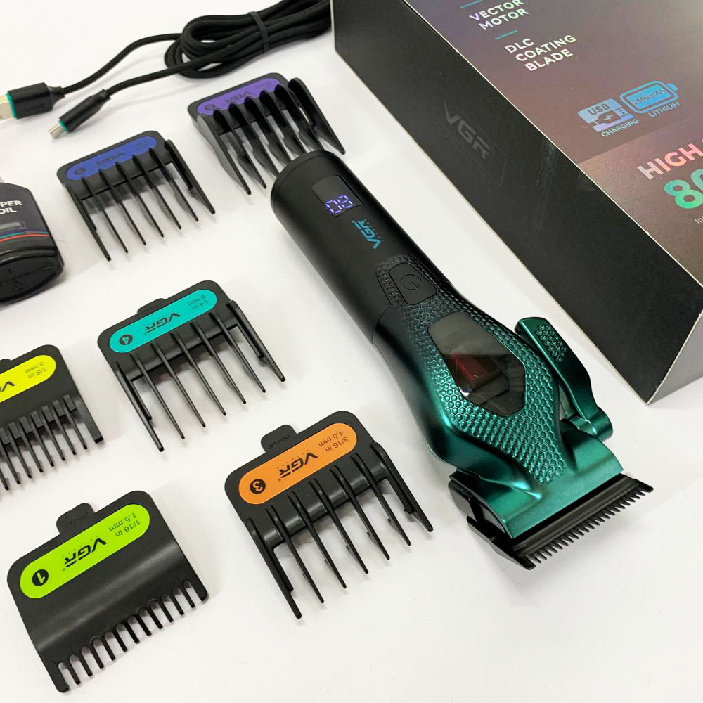 Багатофункціональна акумуляторна машинка для стрижки, Тример з регульованою довжиною AV-16 Львів - фото 14