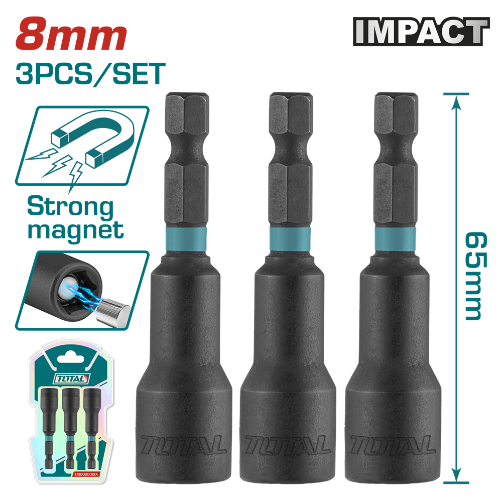 Торцева насадка TOTAL TAC270831 8x65мм, 3шт. (7090277) Київ - фото 1