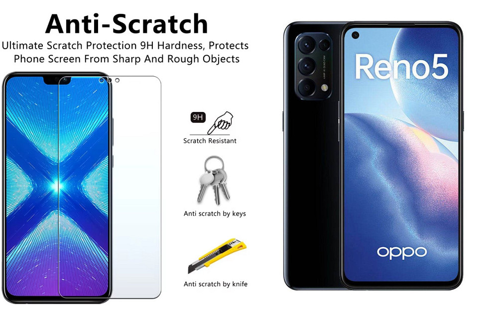 Защитное стекло NeoGlass для Oppo Reno 5 – ультрапрозрачное и устойчивое Киев - изображение 1