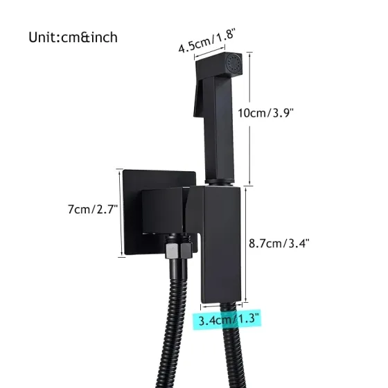 Вбудований змішувач для біде Mixxus PREMIUM GERMANY MARK 002 INNER чорний кубічний дизайн (MI5982) Чернівці