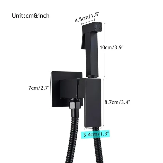 Вбудований змішувач для біде Mixxus PREMIUM GERMANY MARK 002 INNER чорний кубічний дизайн (MI5982) Чернівці - фото 4