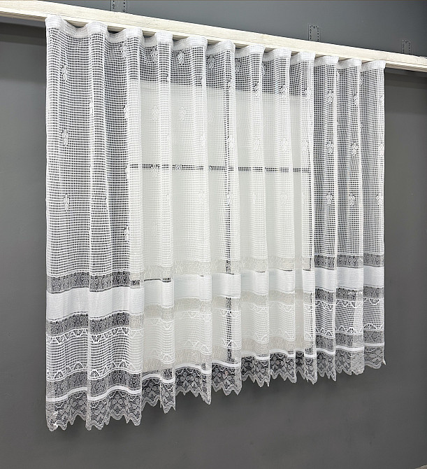 Тюль сетка VR-Textil Juli № 1869т Арка на кухню цвет белый 200х150 см (53-0162) Киев - изображение 1