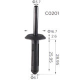 Кліпса-заклепка Clipss 0201 — GM, Chrysler, Ford, Jeep, BMW | 6500911, N803043-S, 14063981, 2151750 Ковель