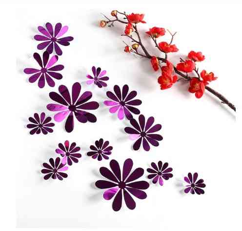 Набор фиолетовых зеркальных цветков - в наборе 12шт. Киев
