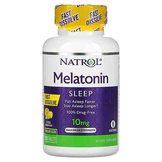 Мелатонин быстрого высвобождения (Melatonin) 10 мг 100 таблеток со вкусом цитрусовых Киев